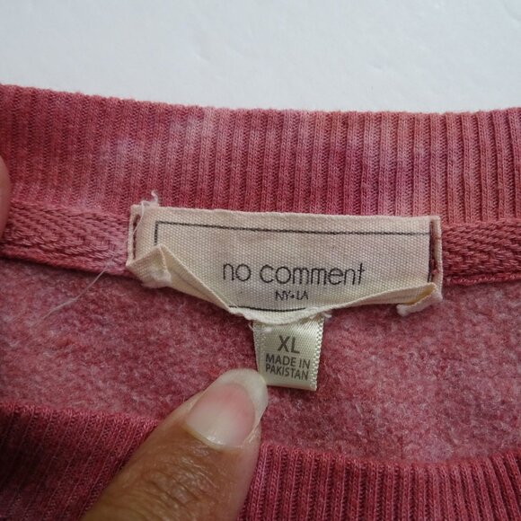 No Comment Pink Tie Dye Crew Neck Long Sleeve Sweatshirt Women Size XL - Picture 5 of 12